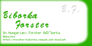 biborka forster business card